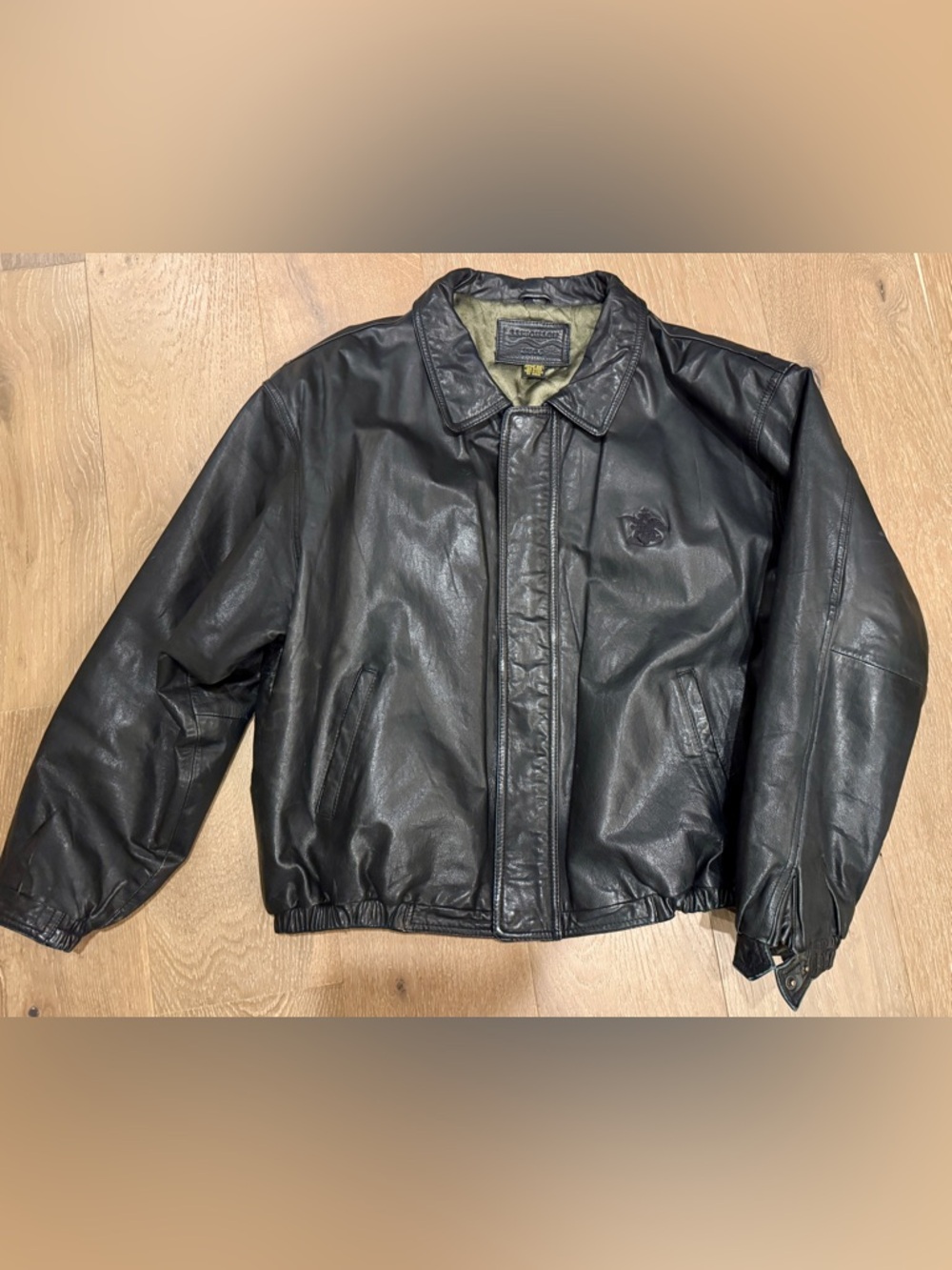 Port Authority Vintage Anheuser-Busch Black Leather Jacket